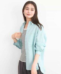 Maison de CINQ / メゾン ドゥ サンク シャツ・ブラウス | 【小さいサイズ】リネン混カラーシャツブラウス/接触冷感/洗える