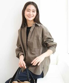 Maison de CINQ / メゾン ドゥ サンク シャツ・ブラウス | 【小さいサイズ】リネン混カラーシャツブラウス/接触冷感/洗える