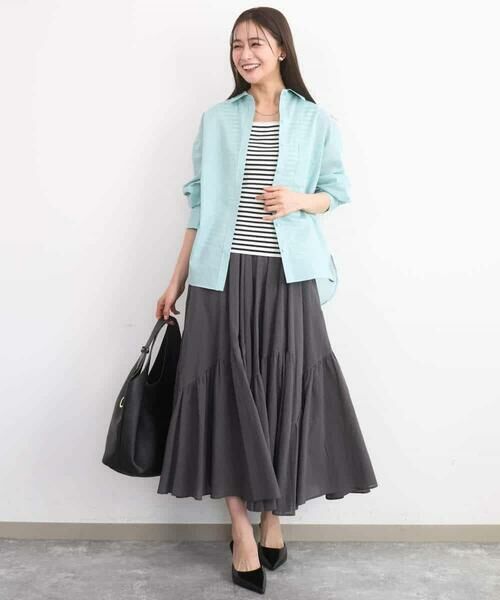 Maison de CINQ / メゾン ドゥ サンク シャツ・ブラウス | 【小さいサイズ】リネン混カラーシャツブラウス/接触冷感/洗える | 詳細15