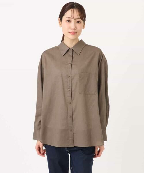 Maison de CINQ / メゾン ドゥ サンク シャツ・ブラウス | 【小さいサイズ】リネン混カラーシャツブラウス/接触冷感/洗える | 詳細19