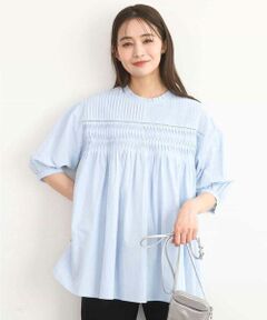 Maison de CINQ / メゾン ドゥ サンク シャツ・ブラウス | 【小さいサイズ】コットンピンタックチュニックブラウス/洗える