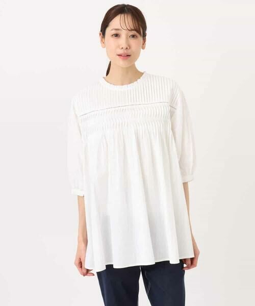 Maison de CINQ / メゾン ドゥ サンク シャツ・ブラウス | 【小さいサイズ】コットンピンタックチュニックブラウス/洗える | 詳細3