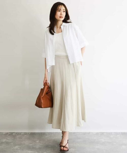 Maison de CINQ / メゾン ドゥ サンク シャツ・ブラウス | 【小さいサイズ】[洗える]ストライプレース五分袖シャツブラウス | 詳細2