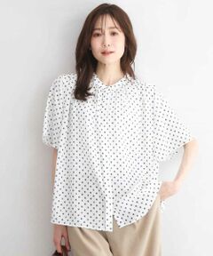 Maison de CINQ / メゾン ドゥ サンク シャツ・ブラウス | 【小さいサイズ】[UVカット/接触冷感/洗濯機で洗える]フレアスリーブ幾何柄ブラウス