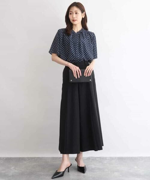 Maison de CINQ / メゾン ドゥ サンク シャツ・ブラウス | 【小さいサイズ】[UVカット/接触冷感/洗濯機で洗える]フレアスリーブ幾何柄ブラウス | 詳細4