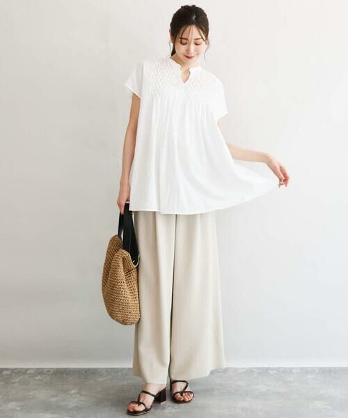 Maison de CINQ / メゾン ドゥ サンク シャツ・ブラウス | 【小さいサイズ】[洗える]ハンドスモッキングブラウス | 詳細4