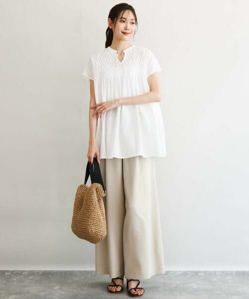 Maison de CINQ / メゾン ドゥ サンク シャツ・ブラウス | 【小さいサイズ】[洗える]ハンドスモッキングブラウス | 詳細5