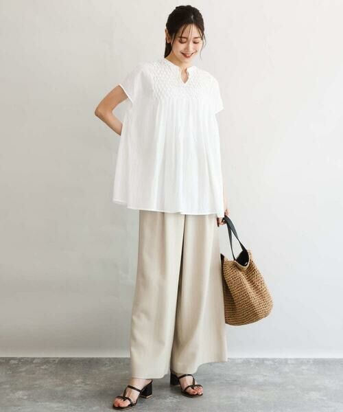 Maison de CINQ / メゾン ドゥ サンク シャツ・ブラウス | 【小さいサイズ】[洗える]ハンドスモッキングブラウス | 詳細6