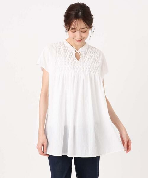 Maison de CINQ / メゾン ドゥ サンク シャツ・ブラウス | 【小さいサイズ】[洗える]ハンドスモッキングブラウス | 詳細7