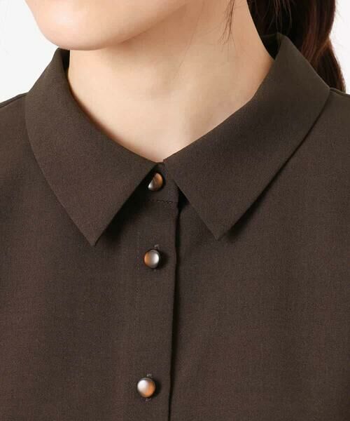 Maison de CINQ / メゾン ドゥ サンク シャツ・ブラウス | 【小さいサイズ】[洗える]リネンライクストレッチ ウエストタックデザイン襟付きブラウス | 詳細15