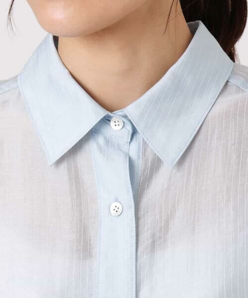 Maison de CINQ / メゾン ドゥ サンク シャツ・ブラウス | 【小さいサイズ】[接触冷感/洗える]ドビーストライプ柄シアーシャツブラウス | 詳細11