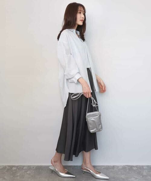 Maison de CINQ / メゾン ドゥ サンク シャツ・ブラウス | 【小さいサイズ】リネン混ストライプシャツブラウス/接触冷感/洗える | 詳細5