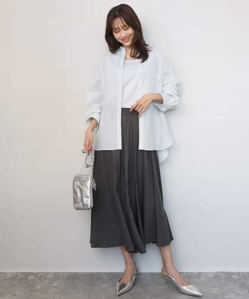 Maison de CINQ / メゾン ドゥ サンク シャツ・ブラウス | 【小さいサイズ】リネン混ストライプシャツブラウス/接触冷感/洗える | 詳細6