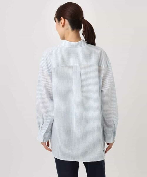 Maison de CINQ / メゾン ドゥ サンク シャツ・ブラウス | 【小さいサイズ】リネン混ストライプシャツブラウス/接触冷感/洗える | 詳細9