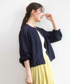 Maison de CINQ / メゾン ドゥ サンク その他アウター | 【小さいサイズ】花柄ラッセルレースジップアップブルゾン/洗える