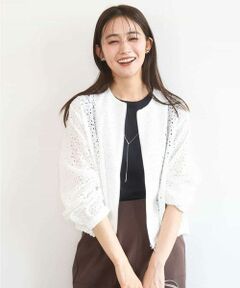 Maison de CINQ / メゾン ドゥ サンク その他アウター | 【小さいサイズ】花柄ラッセルレースジップアップブルゾン/洗える