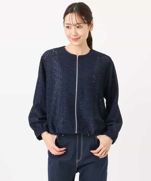 Maison de CINQ / メゾン ドゥ サンク その他アウター | 【小さいサイズ】花柄ラッセルレースジップアップブルゾン/洗える | 詳細7