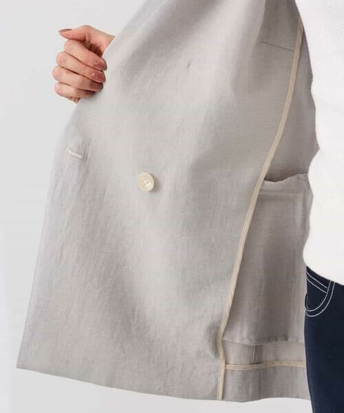 Maison de CINQ / メゾン ドゥ サンク セットアップ | 【小さいサイズ】バイオヴィンテージツイル ダブルブレストジャケット/接触冷感/UVカット/速乾/洗える | 詳細15