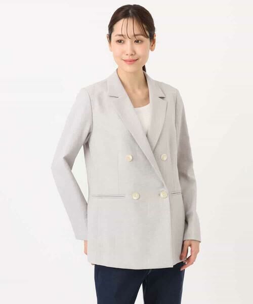 Maison de CINQ / メゾン ドゥ サンク セットアップ | 【小さいサイズ】バイオヴィンテージツイル ダブルブレストジャケット/接触冷感/UVカット/速乾/洗える | 詳細7