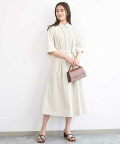 Maison de CINQ / メゾン ドゥ サンク ロング・マキシ丈ワンピース | 【小さいサイズ】ハーフスリーブ シャツワンピース/UVカット/洗える