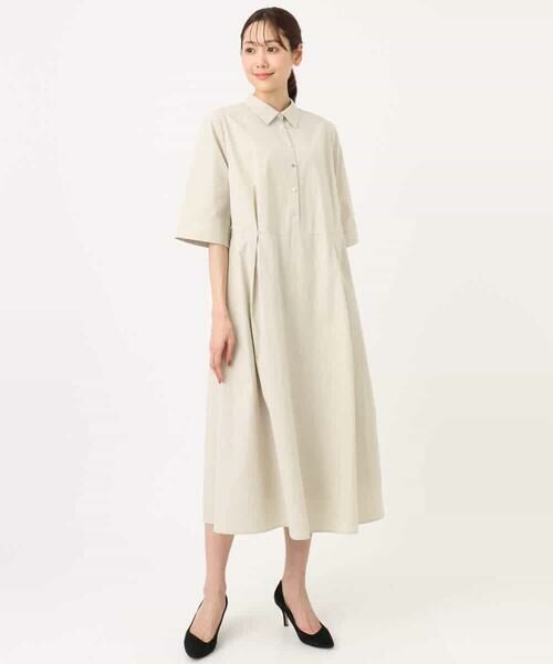 Maison de CINQ / メゾン ドゥ サンク ロング・マキシ丈ワンピース | 【小さいサイズ】ハーフスリーブ シャツワンピース/UVカット/洗える | 詳細14