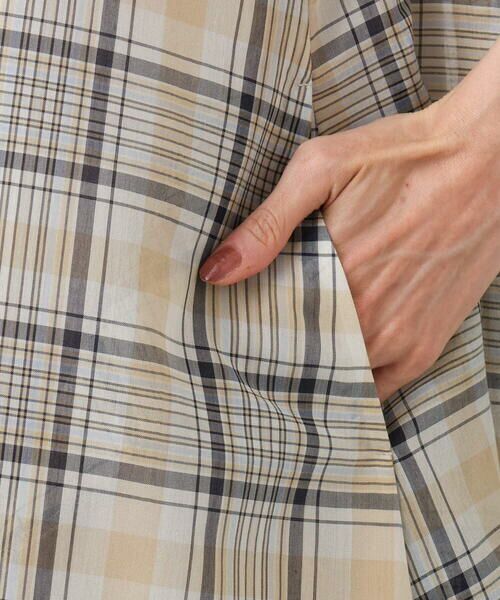 Maison de CINQ / メゾン ドゥ サンク ロング・マキシ丈ワンピース | 【小さいサイズ】オーガンジーチェック柄フレアシルエットワンピース/洗える | 詳細9