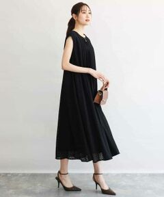 Maison de CINQ / メゾン ドゥ サンク ロング・マキシ丈ワンピース | 【小さいサイズ】[洗える]幾何柄レースAラインワンピース