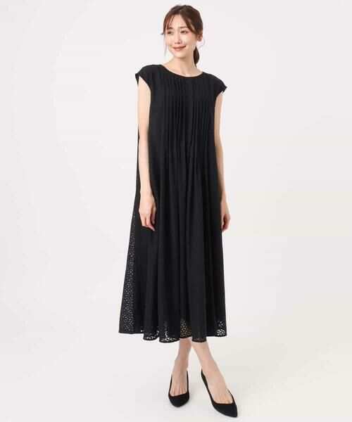 Maison de CINQ / メゾン ドゥ サンク ロング・マキシ丈ワンピース | 【小さいサイズ】[洗える]幾何柄レースAラインワンピース | 詳細12