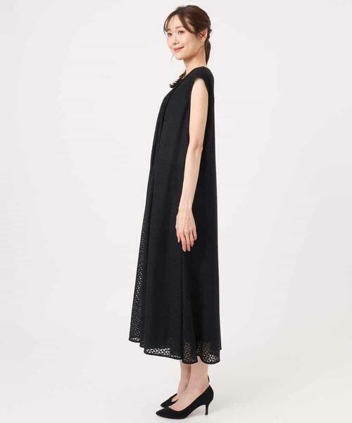 Maison de CINQ / メゾン ドゥ サンク ロング・マキシ丈ワンピース | 【小さいサイズ】[洗える]幾何柄レースAラインワンピース | 詳細13
