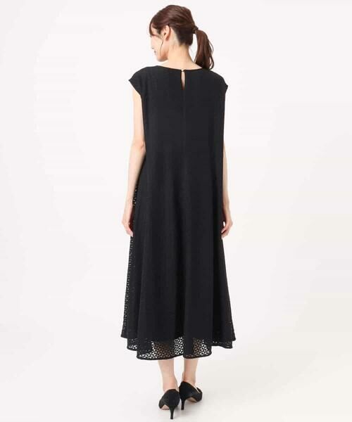 Maison de CINQ / メゾン ドゥ サンク ロング・マキシ丈ワンピース | 【小さいサイズ】[洗える]幾何柄レースAラインワンピース | 詳細14