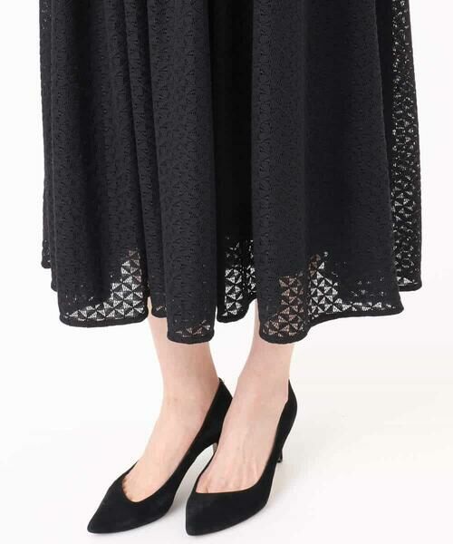 Maison de CINQ / メゾン ドゥ サンク ロング・マキシ丈ワンピース | 【小さいサイズ】[洗える]幾何柄レースAラインワンピース | 詳細18