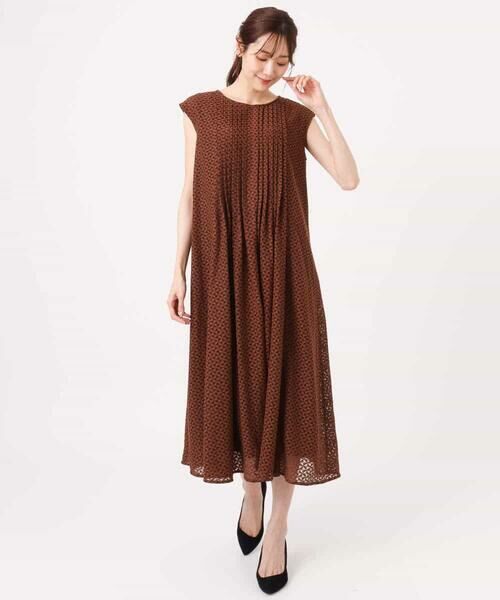 Maison de CINQ / メゾン ドゥ サンク ロング・マキシ丈ワンピース | 【小さいサイズ】[洗える]幾何柄レースAラインワンピース | 詳細20