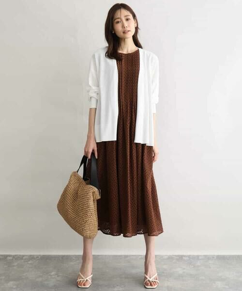 Maison de CINQ / メゾン ドゥ サンク ロング・マキシ丈ワンピース | 【小さいサイズ】[洗える]幾何柄レースAラインワンピース | 詳細4