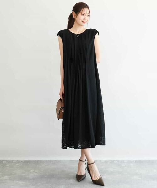 Maison de CINQ / メゾン ドゥ サンク ロング・マキシ丈ワンピース | 【小さいサイズ】[洗える]幾何柄レースAラインワンピース | 詳細7