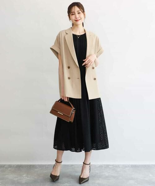 Maison de CINQ / メゾン ドゥ サンク ロング・マキシ丈ワンピース | 【小さいサイズ】[洗える]幾何柄レースAラインワンピース | 詳細9