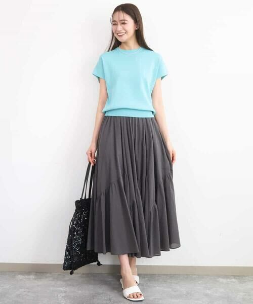 Maison de CINQ / メゾン ドゥ サンク ニット・セーター | 【小さいサイズ】フレンチスリーブニット/接触冷感/UVカット/洗える | 詳細1