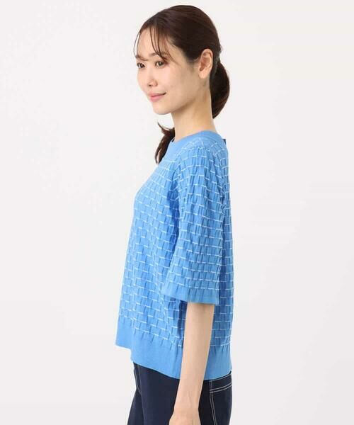 Maison de CINQ / メゾン ドゥ サンク ニット・セーター | 【小さいサイズ】ブロック調クロップド丈ニット/UVカット/洗える | 詳細10