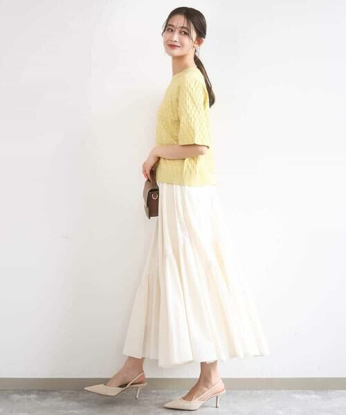 Maison de CINQ / メゾン ドゥ サンク ニット・セーター | 【小さいサイズ】ブロック調クロップド丈ニット/UVカット/洗える | 詳細3