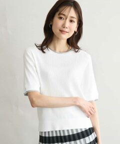 Maison de CINQ / メゾン ドゥ サンク ニット・セーター | 【小さいサイズ】[UVカット/洗える]ワイドリブ配色デザインニット