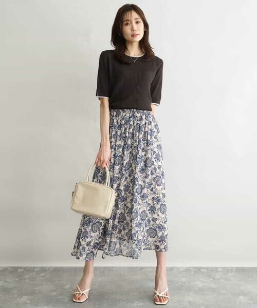 Maison de CINQ / メゾン ドゥ サンク ニット・セーター | 【小さいサイズ】[UVカット/洗える]ワイドリブ配色デザインニット | 詳細11