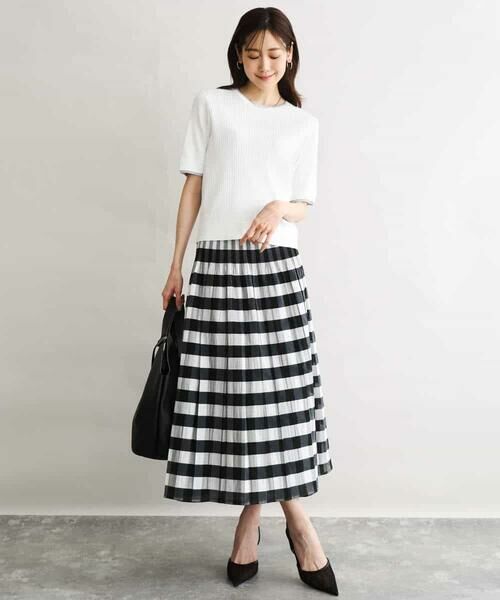 Maison de CINQ / メゾン ドゥ サンク ニット・セーター | 【小さいサイズ】[UVカット/洗える]ワイドリブ配色デザインニット | 詳細2