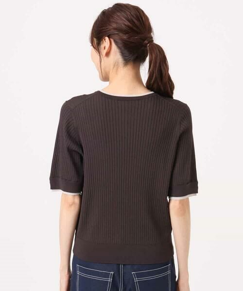 Maison de CINQ / メゾン ドゥ サンク ニット・セーター | 【小さいサイズ】[UVカット/洗える]ワイドリブ配色デザインニット | 詳細20