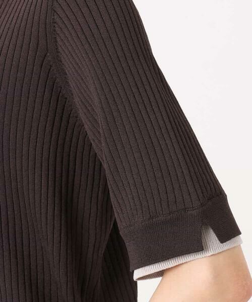 Maison de CINQ / メゾン ドゥ サンク ニット・セーター | 【小さいサイズ】[UVカット/洗える]ワイドリブ配色デザインニット | 詳細22