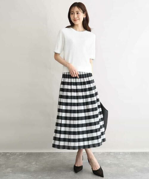 Maison de CINQ / メゾン ドゥ サンク ニット・セーター | 【小さいサイズ】[UVカット/洗える]ワイドリブ配色デザインニット | 詳細3