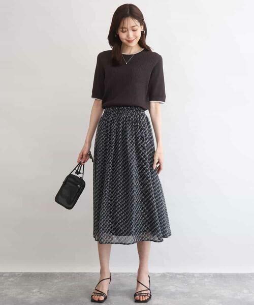 Maison de CINQ / メゾン ドゥ サンク ニット・セーター | 【小さいサイズ】[UVカット/洗える]ワイドリブ配色デザインニット | 詳細7