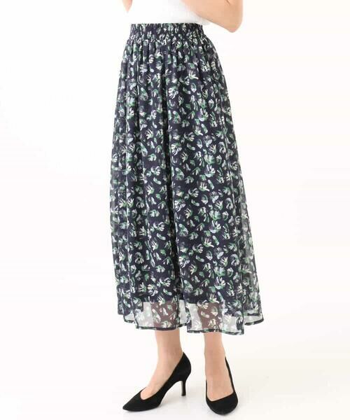 Maison de CINQ / メゾン ドゥ サンク ロング・マキシ丈スカート | 【小さいサイズ】花柄シフォンスカート/洗える/丈の長さが選べる/洗濯機で洗える/セットアップ対応 | 詳細13
