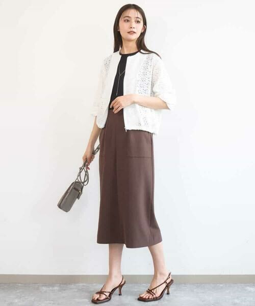 Maison de CINQ / メゾン ドゥ サンク ロング・マキシ丈スカート | 【小さいサイズ】ポケットデザインストレッチタイトスカート/洗濯機で洗える | 詳細9