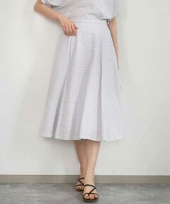 Maison de CINQ / メゾン ドゥ サンク ロング・マキシ丈スカート | 【小さいサイズ】[洗える]シアーチェック柄フレアスカート