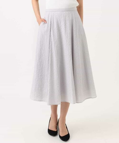 Maison de CINQ / メゾン ドゥ サンク ロング・マキシ丈スカート | 【小さいサイズ】[洗える]シアーチェック柄フレアスカート | 詳細13