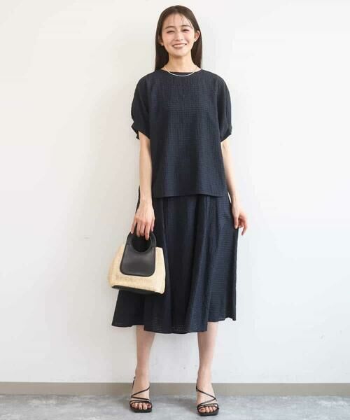 Maison de CINQ / メゾン ドゥ サンク ロング・マキシ丈スカート | 【小さいサイズ】[洗える]シアーチェック柄フレアスカート | 詳細4